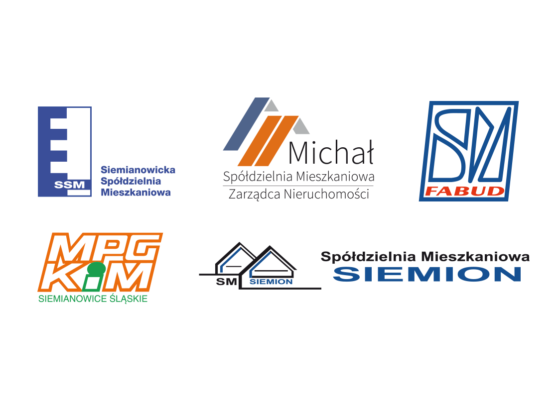 Logo Siemianowicka Spółdzielnia Mieszkaniowa SSM, SM Fabud, SM Siemion, MPGKiM